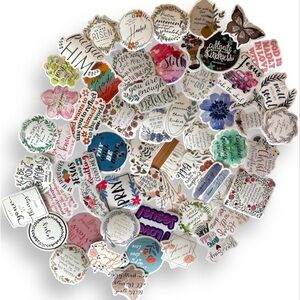 Floral Christian Stickers |Scripture Decals for Bible Journal (20 pcs)Multicolor